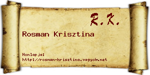 Rosman Krisztina névjegykártya